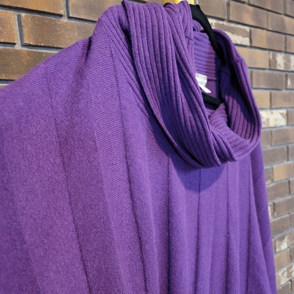 Nordstrom wool and cashmere blend cropped batwing dolman purple sweater - Picture 2 of 9